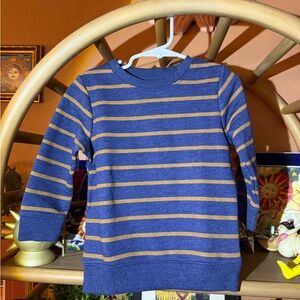 Cat & Jack Blue and Mustard Striped Crewneck Sweatshirt